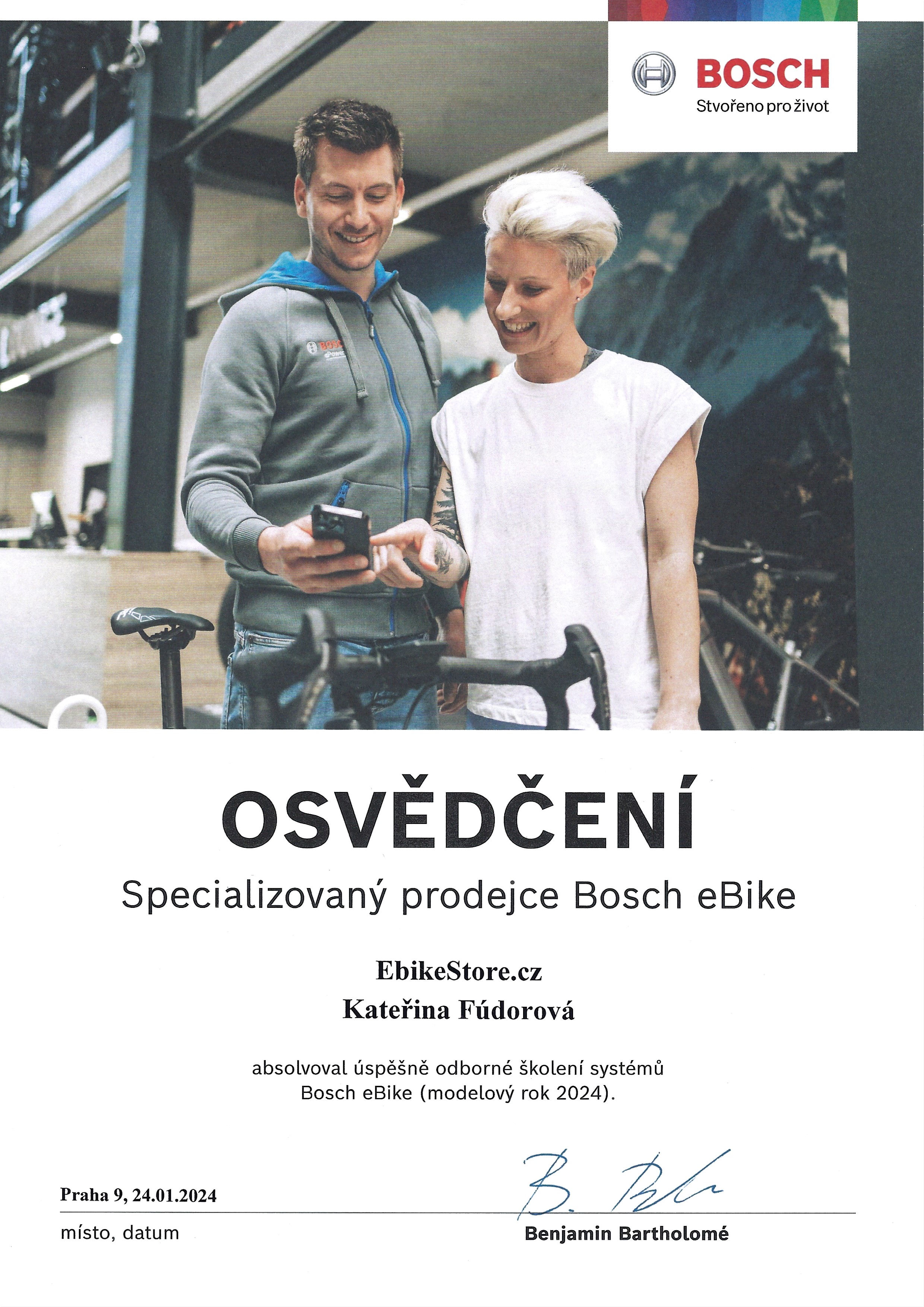 Osvědčení Bosch eBike Fúdorová